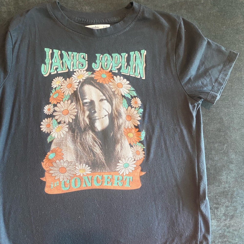 Girls Abercrombie Janis Joplin Graphic Tee size 7/8